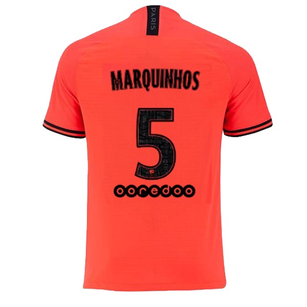 JORDAN Camiseta Paris Saint Germain NO.5 Marquinhos 2ª 2019-2020 Naranja